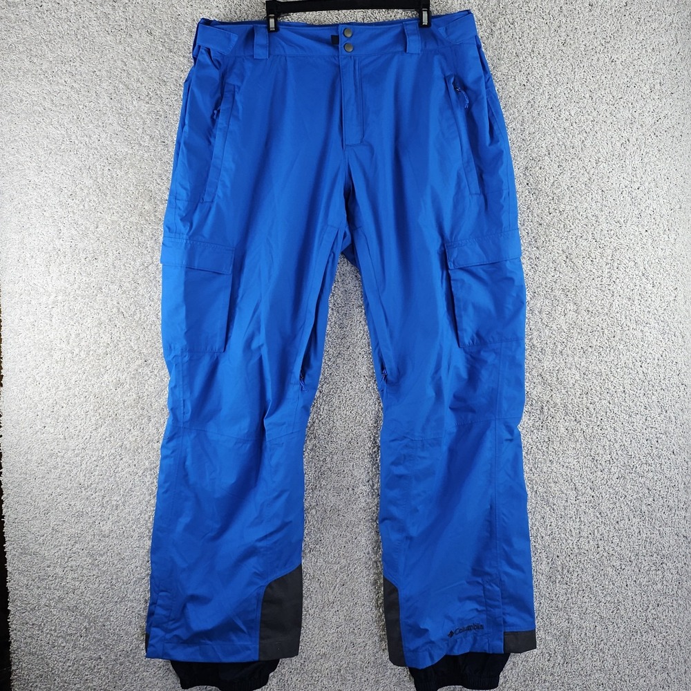 Columbia Omni Tech Ski Snowboard Pants Mens 2XL Bright Blue Waterproof